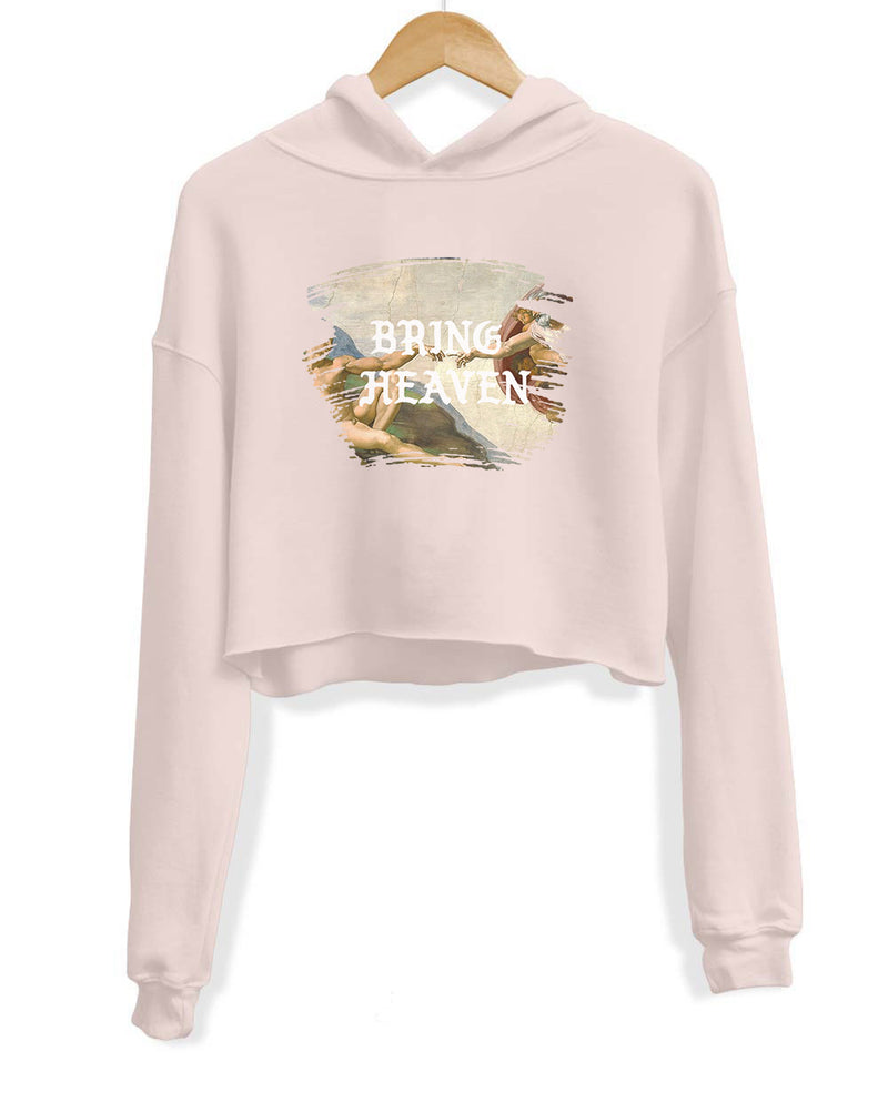 Load image into Gallery viewer, Women&#39;s | Bring Heaven Touch | Crop Hoodie

