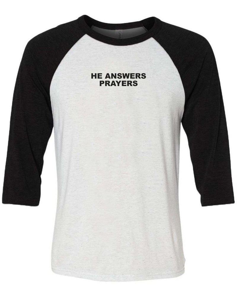 Load image into Gallery viewer, Unisex | He Answers | 3/4 Sleeve Raglan

