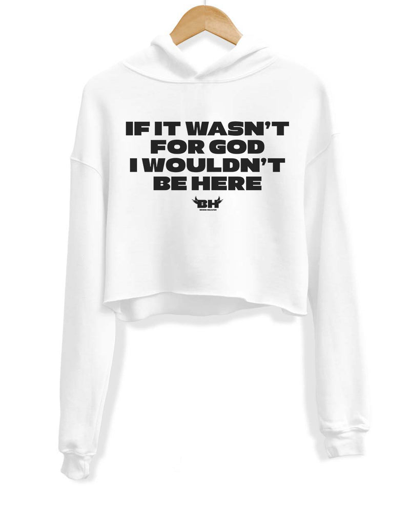 Load image into Gallery viewer, Women&#39;s | Wouldn&#39;t Be Here | Crop Hoodie
