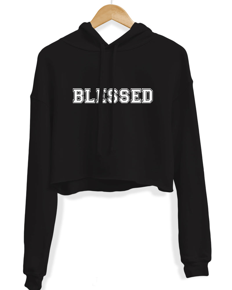 Load image into Gallery viewer, Women&#39;s | Blessed College Logo | Crop Hoodie
