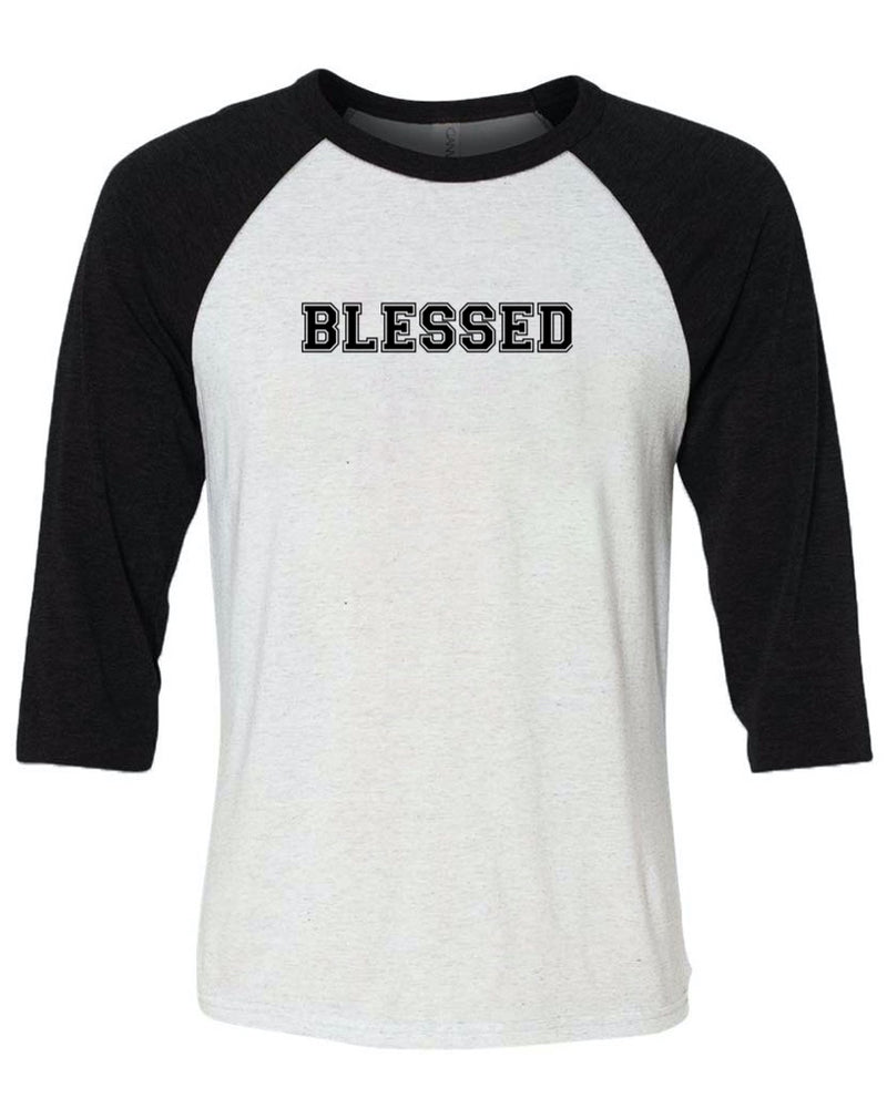 Load image into Gallery viewer, Unisex | Blessed College Logo | 3/4 Sleeve Raglan
