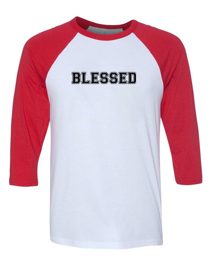 Load image into Gallery viewer, Unisex | Blessed College Logo | 3/4 Sleeve Raglan
