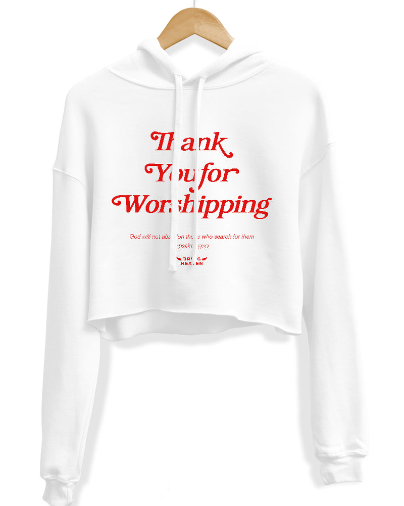 Load image into Gallery viewer, Women&#39;s | Thank You For Worshipping | Crop Hoodie
